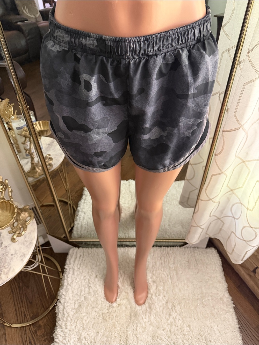 Nike Women's Dark Gray Camo Athletic Shorts